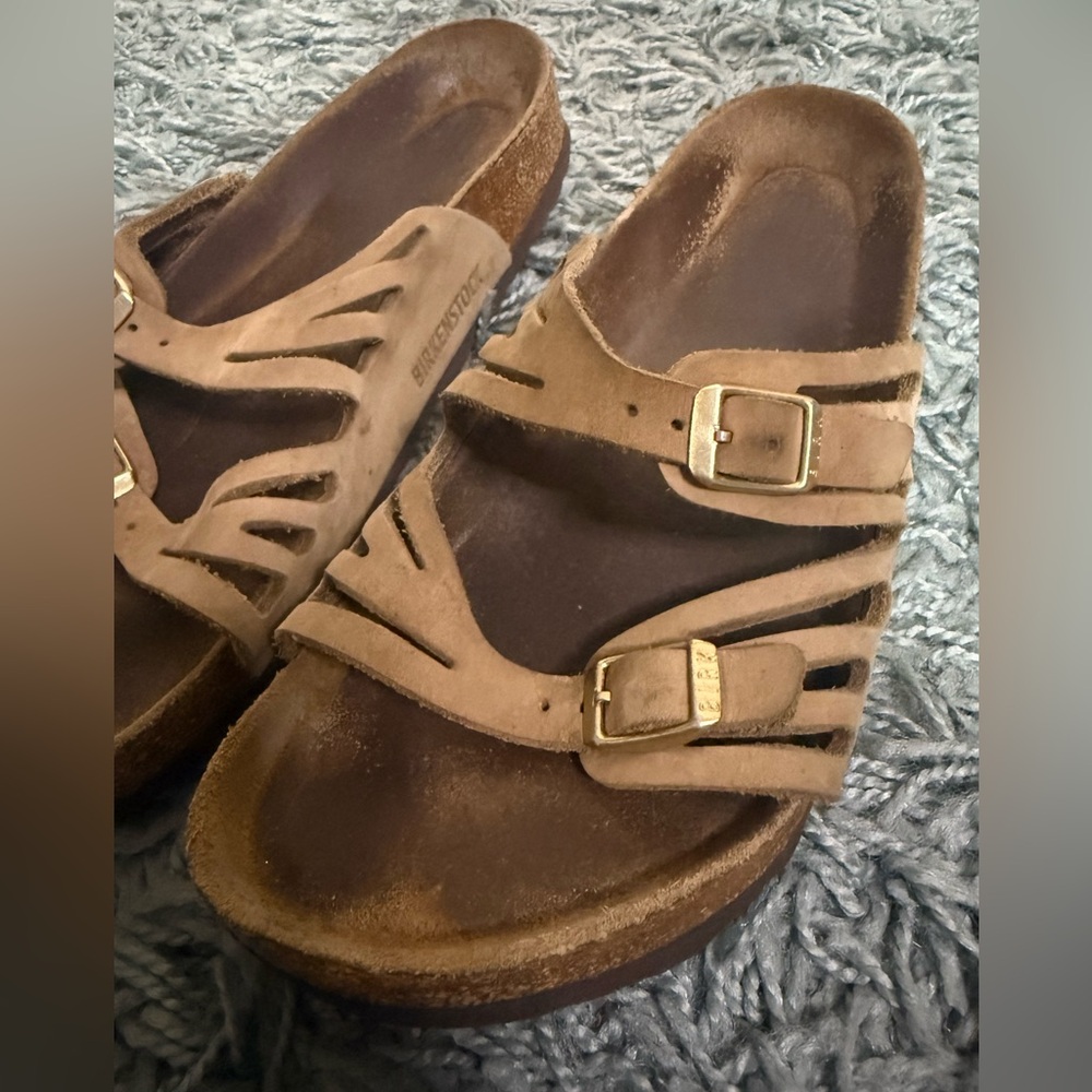 BIRKENSTOCK GRANADA SOFT FOOTBED SANDALS TOBACCO OILED LEATHER 38 - Picture 3 of 6